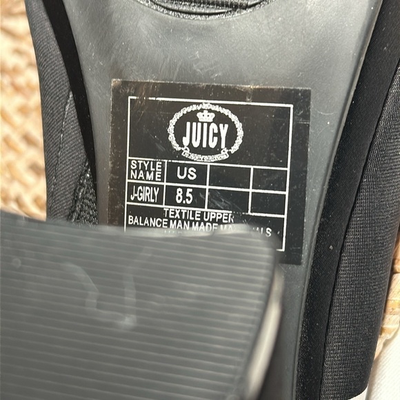 Women’s Juicy by Juicy Couture J-Girly Black Slip On Sandals Open Toe Block Heel - Picture 8 of 8